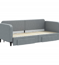 Tagesbett Ausziehbar mit Schubladen Hellgrau 80x200 cm Stoff