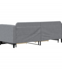 Tagesbett Ausziehbar mit Schubladen Hellgrau 80x200 cm Stoff