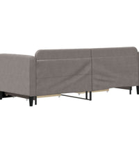 Tagesbett Ausziehbar mit Schubladen Taupe 80x200 cm Stoff