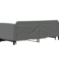 Tagesbett Ausziehbar mit Schubladen Dunkelgrau 90x200 cm Stoff