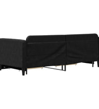 Tagesbett Ausziehbar mit Schubladen Schwarz 90x200 cm Stoff