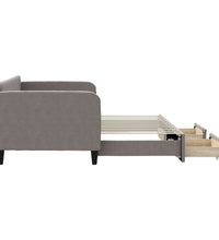 Tagesbett Ausziehbar mit Schubladen Taupe 90x200 cm Stoff