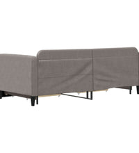 Tagesbett Ausziehbar mit Schubladen Taupe 90x200 cm Stoff