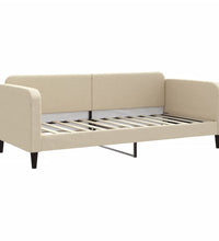 Tagesbett Ausziehbar mit Schubladen Creme 90x200 cm Stoff