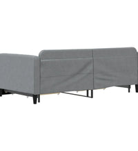 Tagesbett Ausziehbar mit Schubladen Hellgrau 100x200 cm Stoff