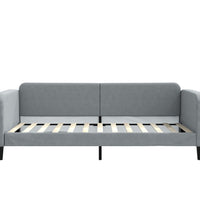 Tagesbett Ausziehbar mit Schubladen Hellgrau 100x200 cm Stoff