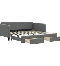 Tagesbett Ausziehbar mit Schubladen Dunkelgrau 100x200 cm Stoff