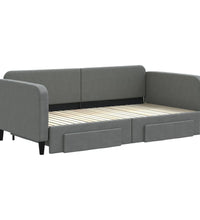 Tagesbett Ausziehbar mit Schubladen Dunkelgrau 100x200 cm Stoff
