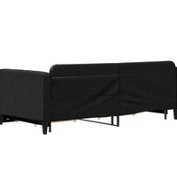 Tagesbett Ausziehbar mit Schubladen Schwarz 100x200 cm Stoff