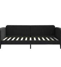 Tagesbett Ausziehbar mit Schubladen Schwarz 100x200 cm Stoff
