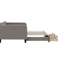Tagesbett Ausziehbar mit Schubladen Taupe 100x200 cm Stoff
