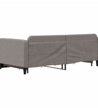 Tagesbett Ausziehbar mit Schubladen Taupe 100x200 cm Stoff