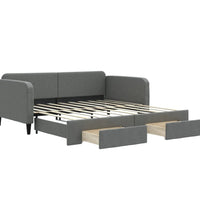 Tagesbett Ausziehbar mit Schubladen Dunkelgrau 90x190 cm Stoff