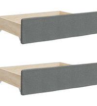 Tagesbett Ausziehbar mit Schubladen Dunkelgrau 90x190 cm Stoff