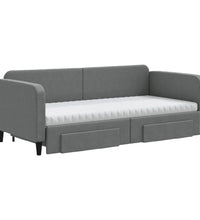 Tagesbett Ausziehbar mit Schubladen Dunkelgrau 90x200 cm Stoff