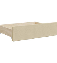 Tagesbett Ausziehbar mit Schubladen Creme 90x200 cm Stoff