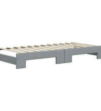 Tagesbett Ausziehbar mit Schubladen Hellgrau 100x200 cm Stoff