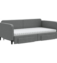 Tagesbett Ausziehbar mit Schubladen Dunkelgrau 100x200 cm Stoff