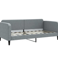 Tagesbett Ausziehbar mit Schubladen Hellgrau 90x190 cm Stoff