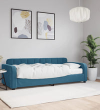 Tagesbett mit Matratze Blau 80x200 cm Samt