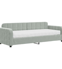 Tagesbett mit Matratze Hellgrau 80x200 cm Samt