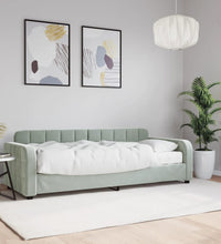 Tagesbett mit Matratze Hellgrau 80x200 cm Samt