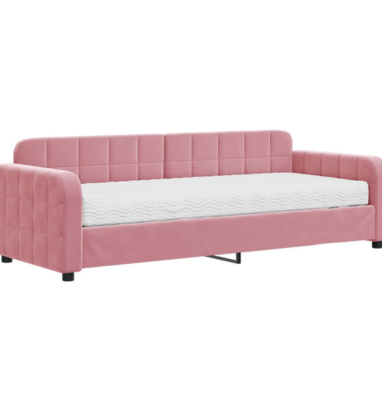 Tagesbett mit Matratze Rosa 80x200 cm Samt