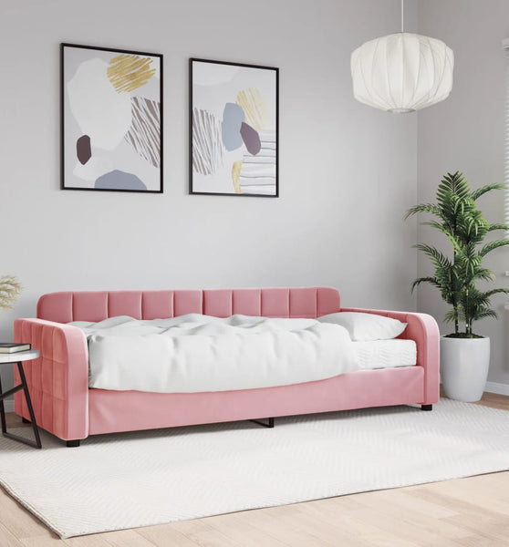 Tagesbett mit Matratze Rosa 80x200 cm Samt