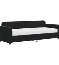Tagesbett mit Matratze Schwarz 80x200 cm Samt
