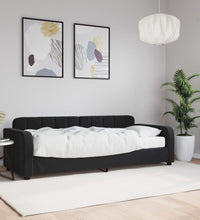 Tagesbett mit Matratze Schwarz 80x200 cm Samt