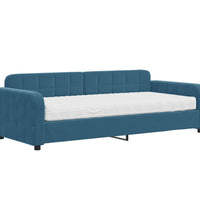 Tagesbett mit Matratze Blau 90x200 cm Samt