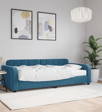 Tagesbett mit Matratze Blau 90x200 cm Samt