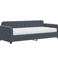 Tagesbett mit Matratze Dunkelgrau 90x200 cm Samt