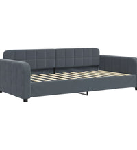 Tagesbett mit Matratze Dunkelgrau 90x200 cm Samt