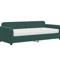 Tagesbett mit Matratze Dunkelgrün 90x200 cm Samt