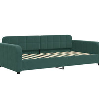 Tagesbett mit Matratze Dunkelgrün 90x200 cm Samt