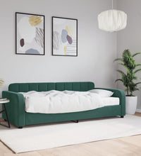 Tagesbett mit Matratze Dunkelgrün 90x200 cm Samt