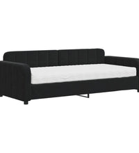 Tagesbett mit Matratze Schwarz 90x200 cm Samt