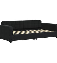 Tagesbett mit Matratze Schwarz 90x200 cm Samt