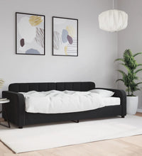 Tagesbett mit Matratze Schwarz 90x200 cm Samt