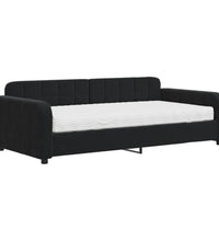 Tagesbett mit Matratze Schwarz 100x200 cm Samt