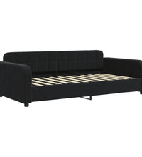 Tagesbett mit Matratze Schwarz 100x200 cm Samt