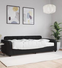 Tagesbett mit Matratze Schwarz 100x200 cm Samt
