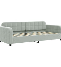 Tagesbett mit Matratze Hellgrau 90x190 cm Samt