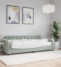 Tagesbett mit Matratze Hellgrau 90x190 cm Samt