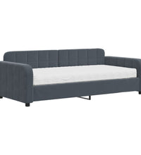 Tagesbett mit Matratze Dunkelgrau 90x190 cm Samt