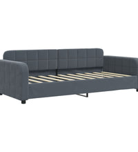 Tagesbett mit Matratze Dunkelgrau 90x190 cm Samt