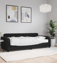 Tagesbett mit Matratze Schwarz 90x190 cm Samt