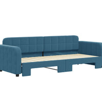 Tagesbett Ausziehbar Blau 80x200 cm Samt