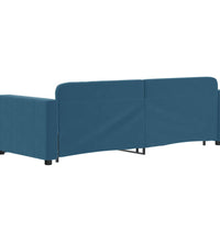 Tagesbett Ausziehbar Blau 80x200 cm Samt